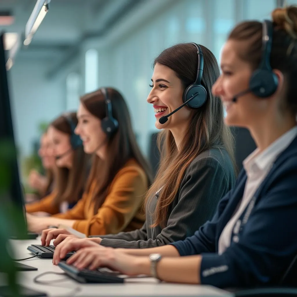 فريق خدمة عملاء يعمل بكفاءة